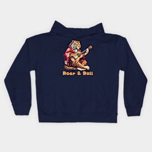 Rock and roll Bengal tiger Kids Hoodie